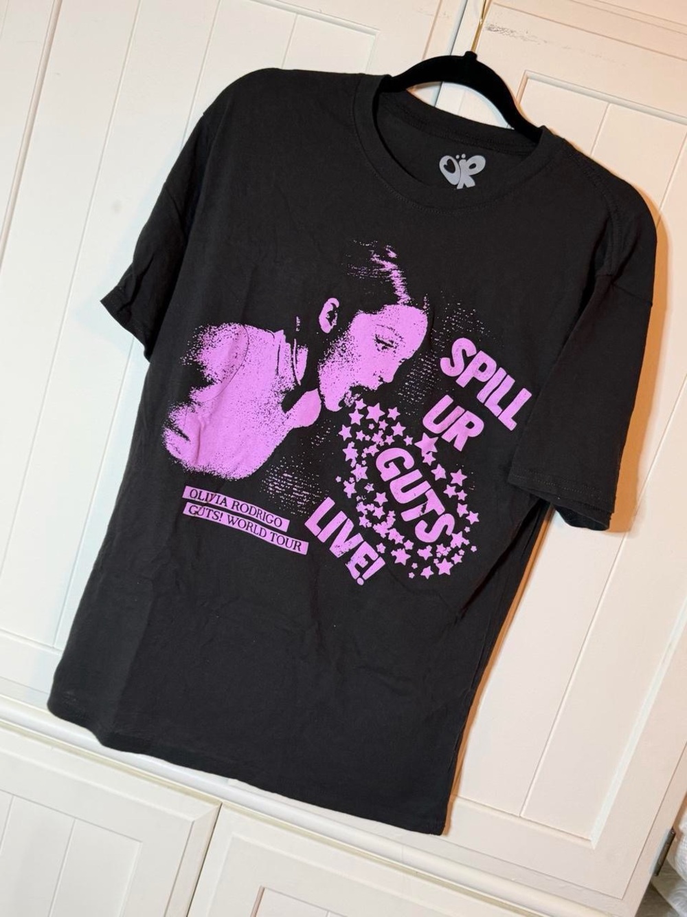Olivia Rodrigo "Spill Up Your Guts" Tour Tee - Black with Pink Graphic